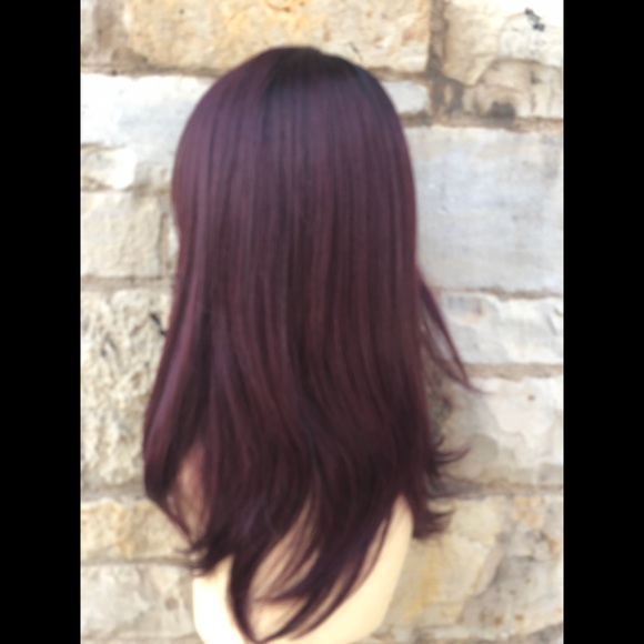 Red wine burgundy SidePart Magenta Wig thick Bob